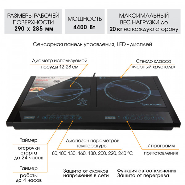 Индукционная плита ENDEVER Skyline IP-34