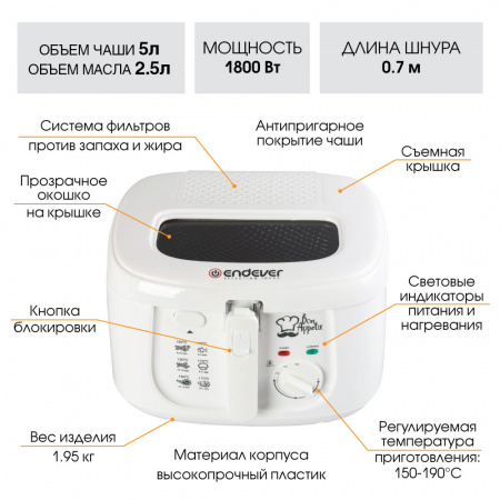 Электрическая фритюрница ENDEVER Skyline FR-111